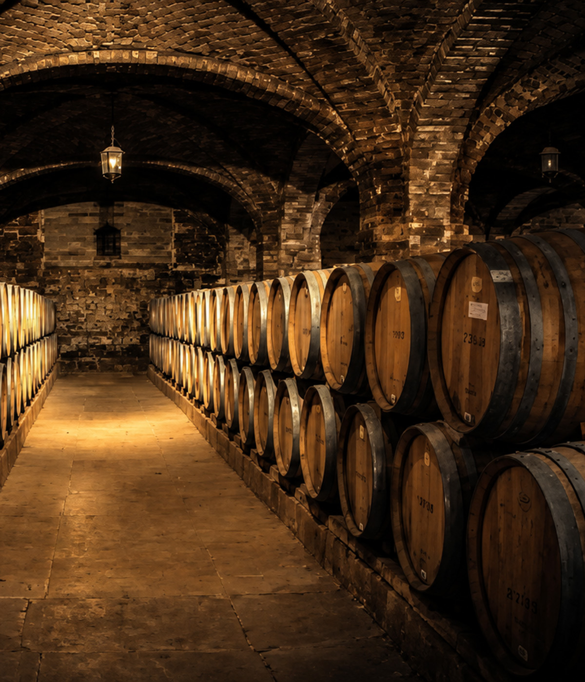 Bodega de barricas de Viña Santa Rita